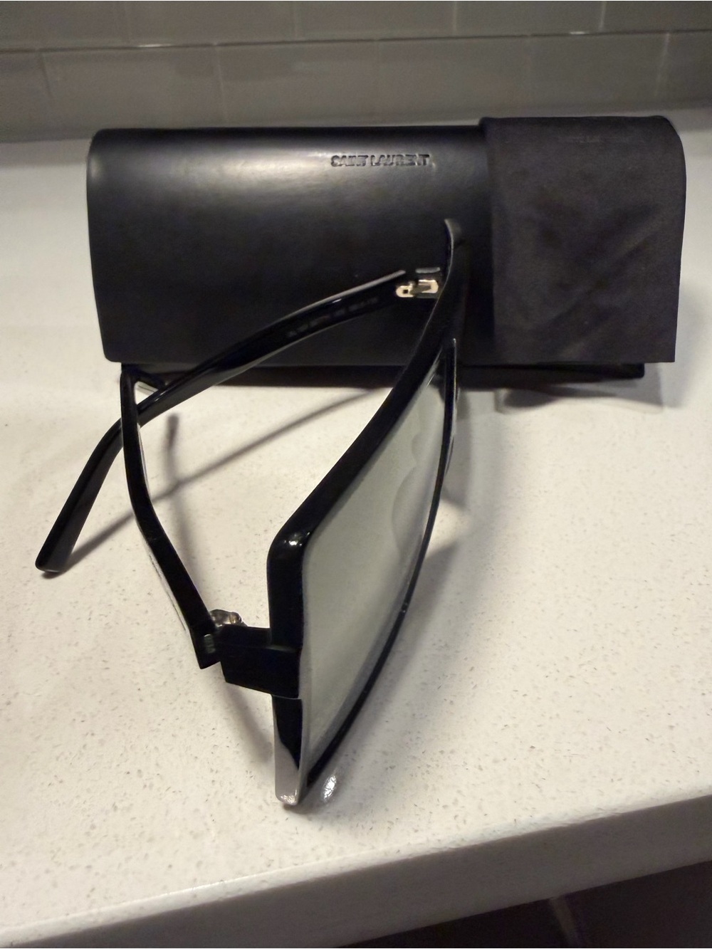 Saint Laurent Two-Tone Betty Sunglasses - Black/ Silver - Picture 5 of 6